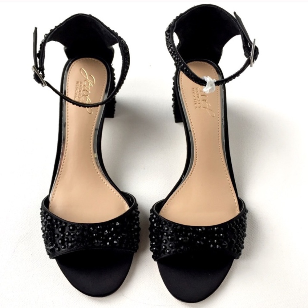 Jewel Badgley Mischka Crystal Block Heel Sandal